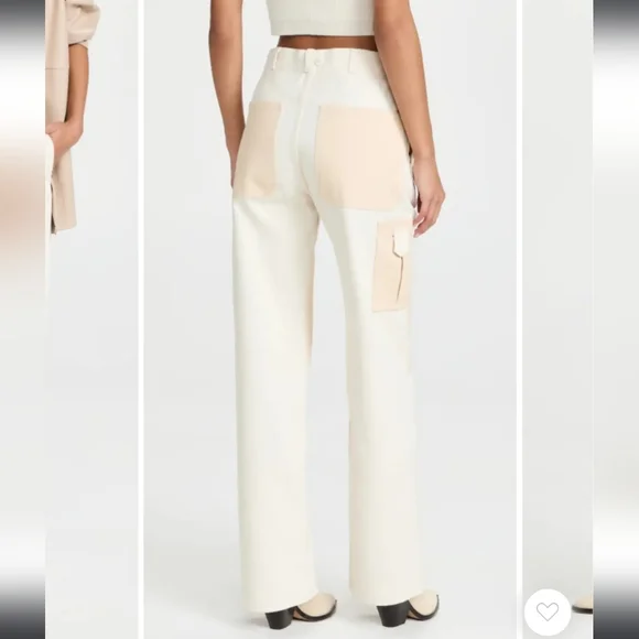 NWT$895 TRE Natalie Ratabesi Missy Two Tone Linen Cotton Trousers Wide Leg Pants - Picture 8 of 16